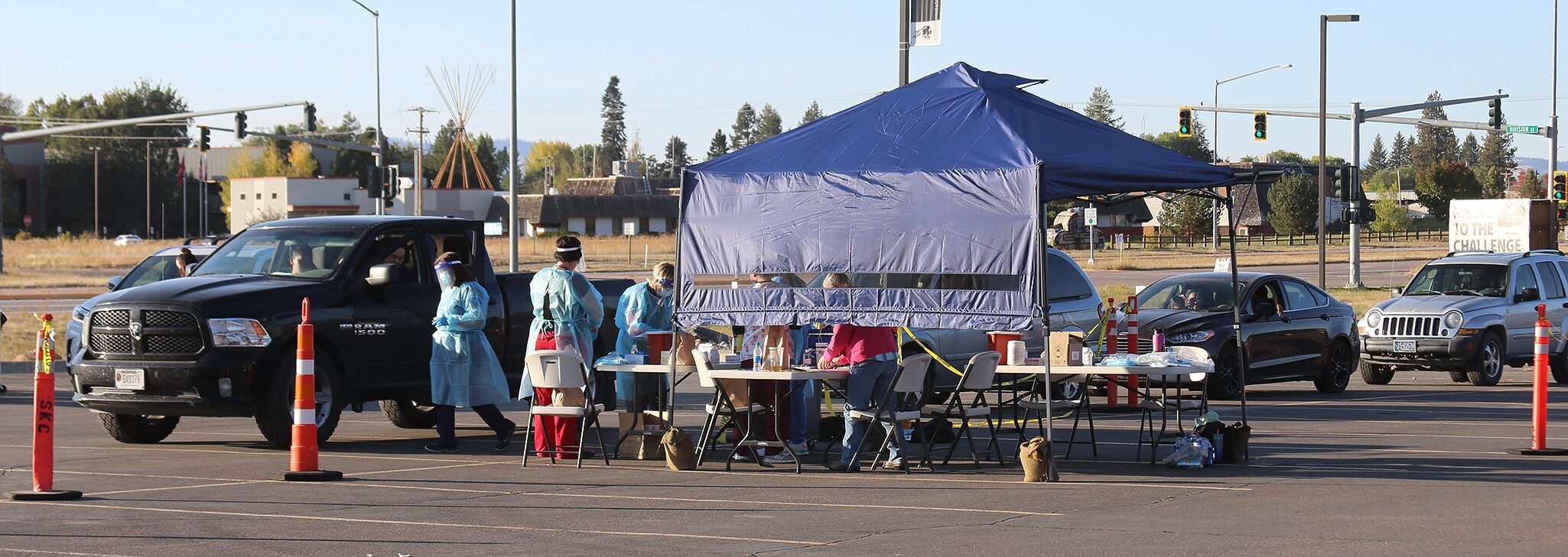 The drive-in flu shot stations